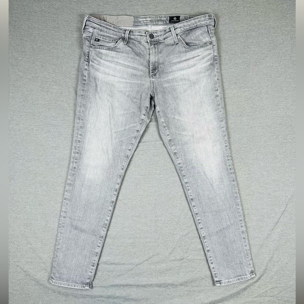 AG Adriano Goldschmied Grey Denim Cropped Jeans